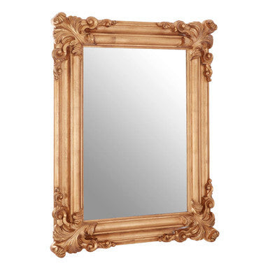 Gold Frame Wall Mirror with Sculptural Detail