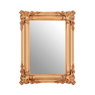 Gold Frame Wall Mirror with Sculptural Detail