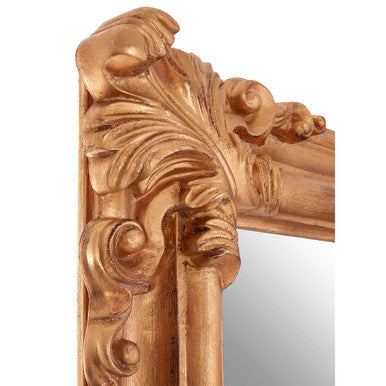 Gold Frame Wall Mirror with Sculptural Detail