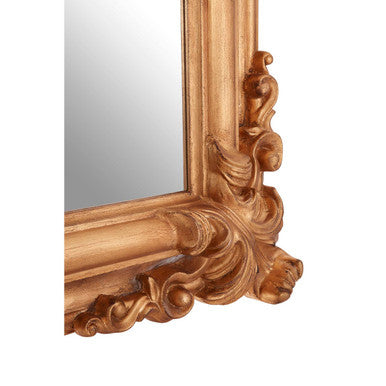 Gold Frame Wall Mirror with Sculptural Detail