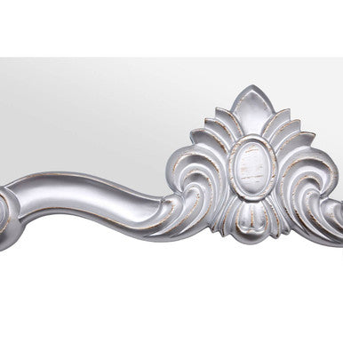 Silver Wall Mirror with Scrolled Frame