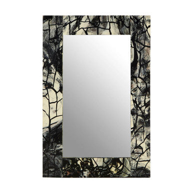Rectangular Wall Mirror with Mosaic Frame