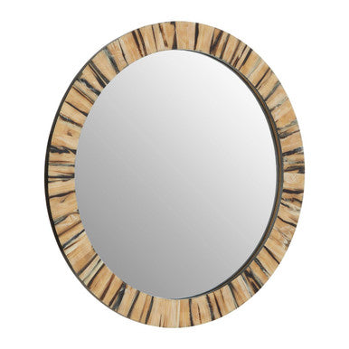 Round Wall Mirror in Black and Gold