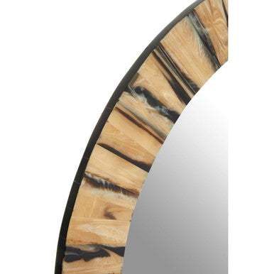 Round Wall Mirror in Black and Gold