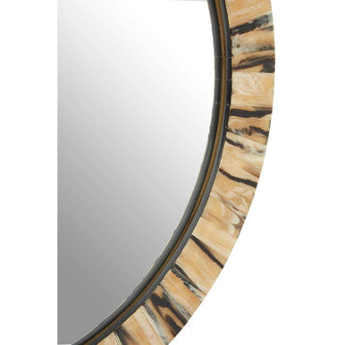 Round Wall Mirror in Black and Gold
