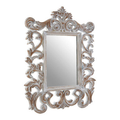 Antique Grey Fleur De Lis Wall Mirror