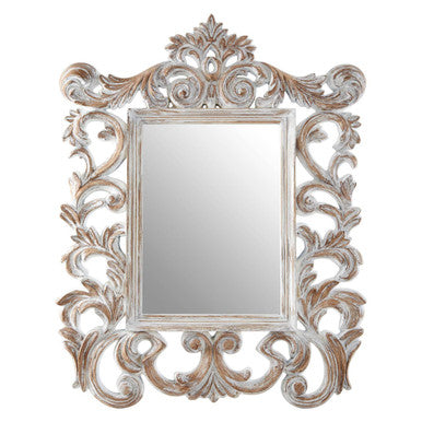 Antique Grey Fleur De Lis Wall Mirror