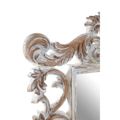 Antique Grey Fleur De Lis Wall Mirror