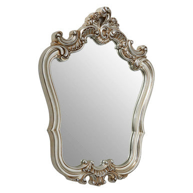 Champagne Finish Rose Crest Wall Mirror