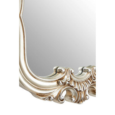 Champagne Finish Rose Crest Wall Mirror
