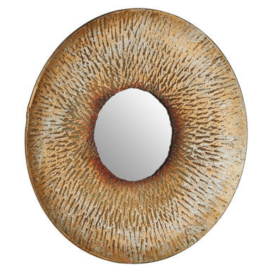 Gold Small Textured Wall Mirror