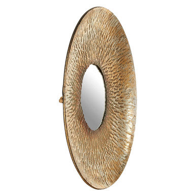 Gold Small Textured Wall Mirror