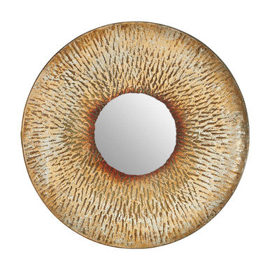 Gold Small Textured Wall Mirror