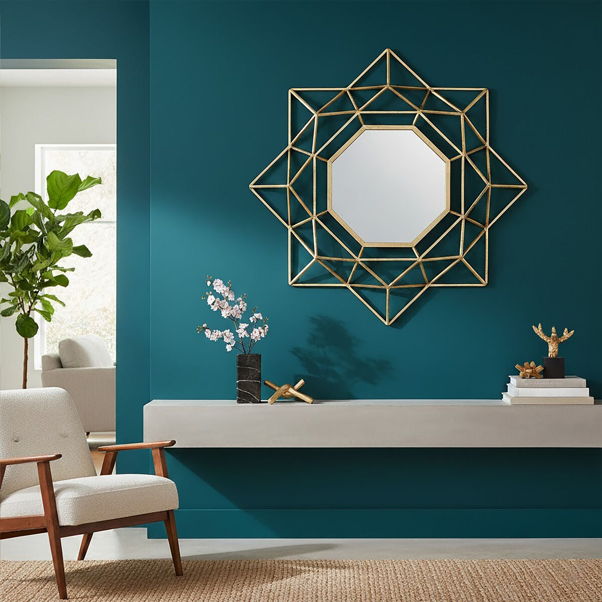 Champagne Gold Star Wall Mirror