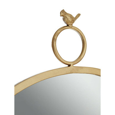 Bird Top Wall Mirror in Gold