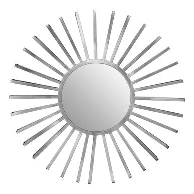 Silver Finish Sun Wall Mirror