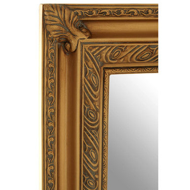 Gold Finish Wall Mirror with Carved Frame