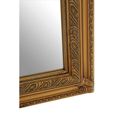Gold Finish Wall Mirror with Carved Frame