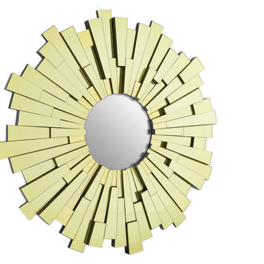 Large Circular Wall Mirror with Sunburst Frame