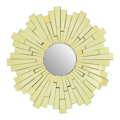 Large Circular Wall Mirror with Sunburst Frame