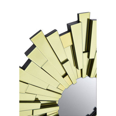 Large Circular Wall Mirror with Sunburst Frame