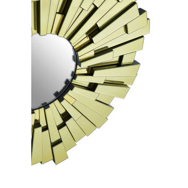 Large Circular Wall Mirror with Sunburst Frame