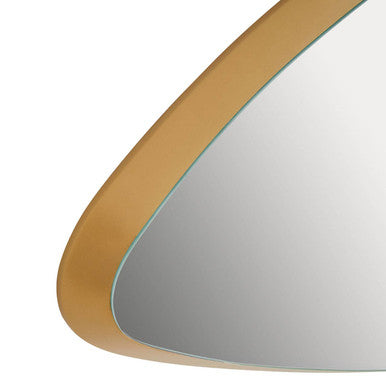 Medium Triangular Wall Mirror with Gold Frame