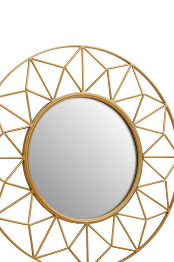 3D Round Gold Wall Mirror
