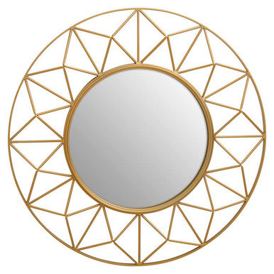 3D Round Gold Wall Mirror