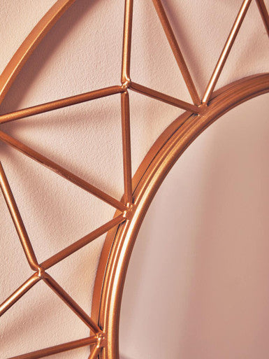 3D Round Gold Wall Mirror