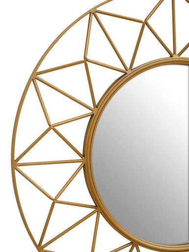 3D Round Gold Wall Mirror