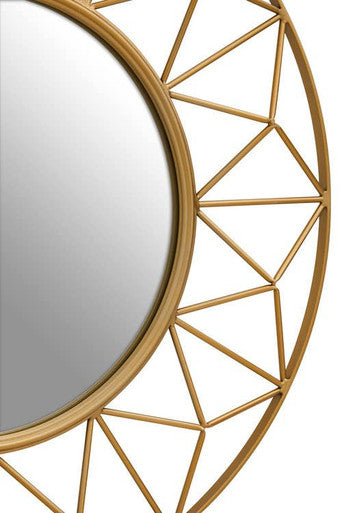 3D Round Gold Wall Mirror