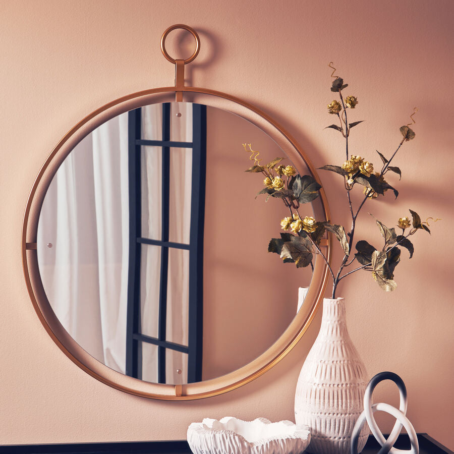 Gold Round Wall Mirror with Ring Frame