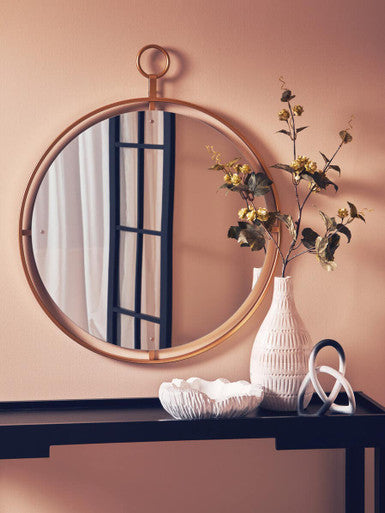 Gold Round Wall Mirror with Ring Frame