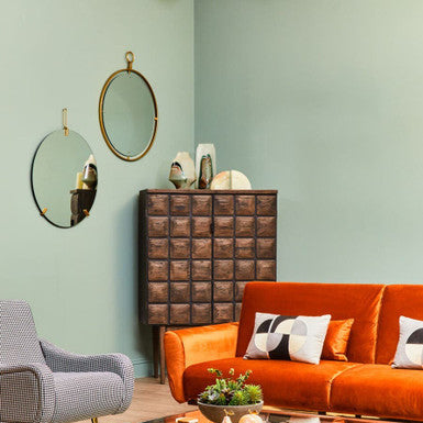 Gold Round Wall Mirror with Ring Frame
