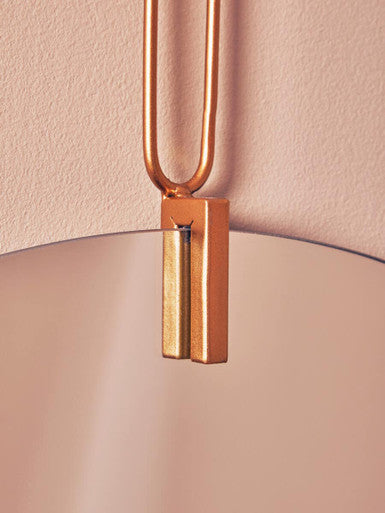 Round Frameless Wall Mirror with Gold Hanging Loop