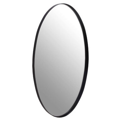 Oval Wall Mirror with Black Frame
