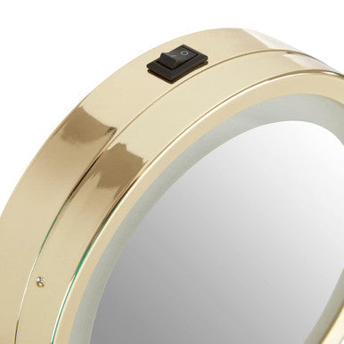 Gold Finish LED Large Table Mirror