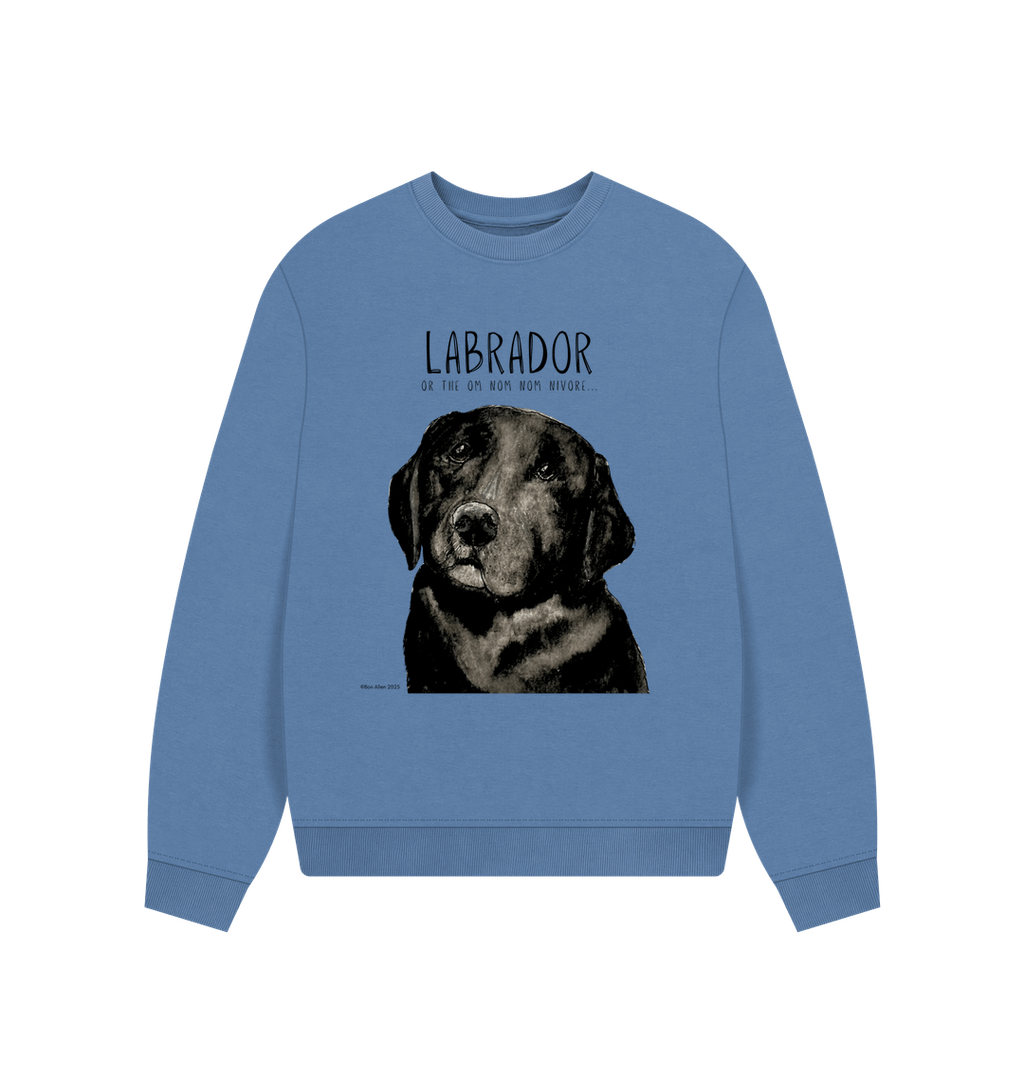 Will Sit for Snacks Black Labrador Oversized Sweatshirt
