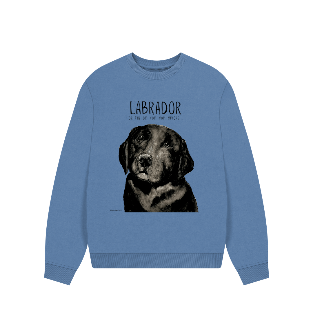 Will Sit for Snacks Black Labrador Oversized Sweatshirt