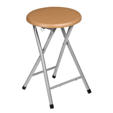 Folding Stool with Wood Veneer Seat