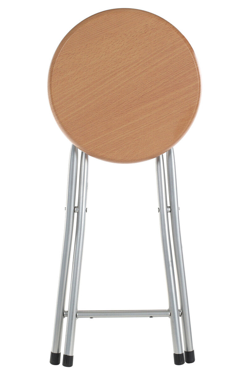 Folding Stool with Wood Veneer Seat