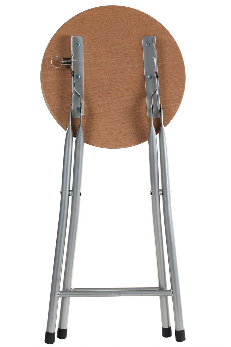 Folding Stool with Wood Veneer Seat