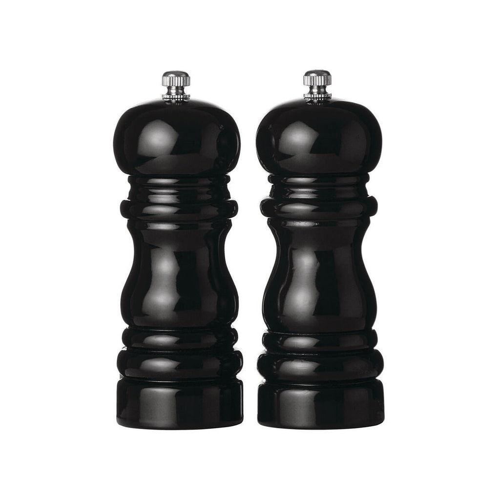 Black High Gloss Salt and Pepper Set 14cm