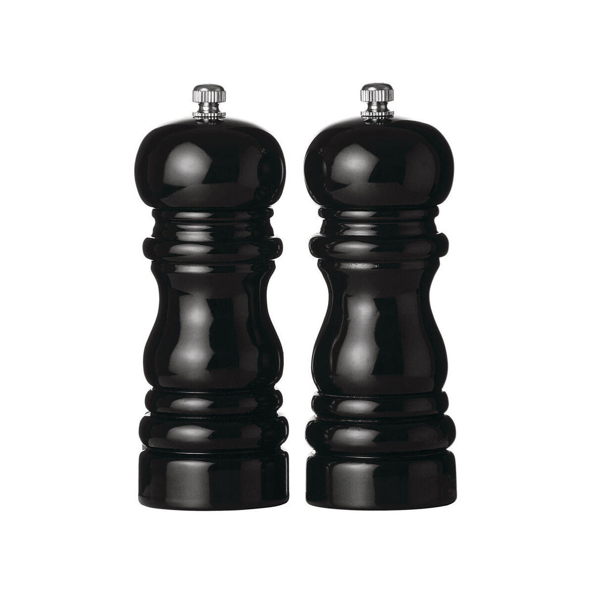 Black High Gloss Salt and Pepper Set 14cm