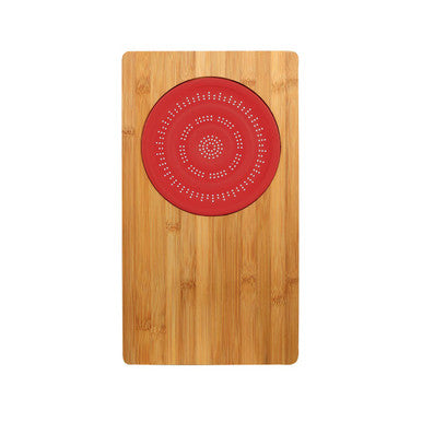 Bamboo Chopping Board With Silicone Colander