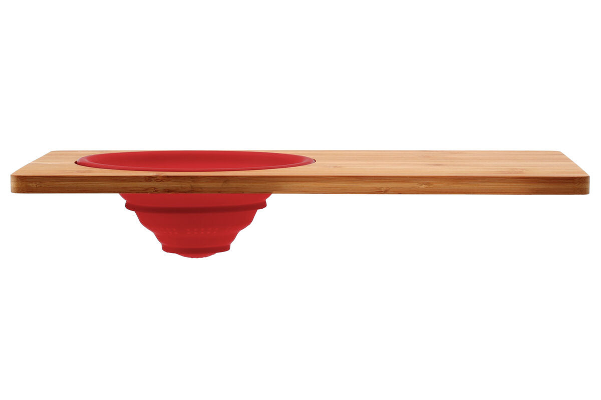 Bamboo Chopping Board With Silicone Colander