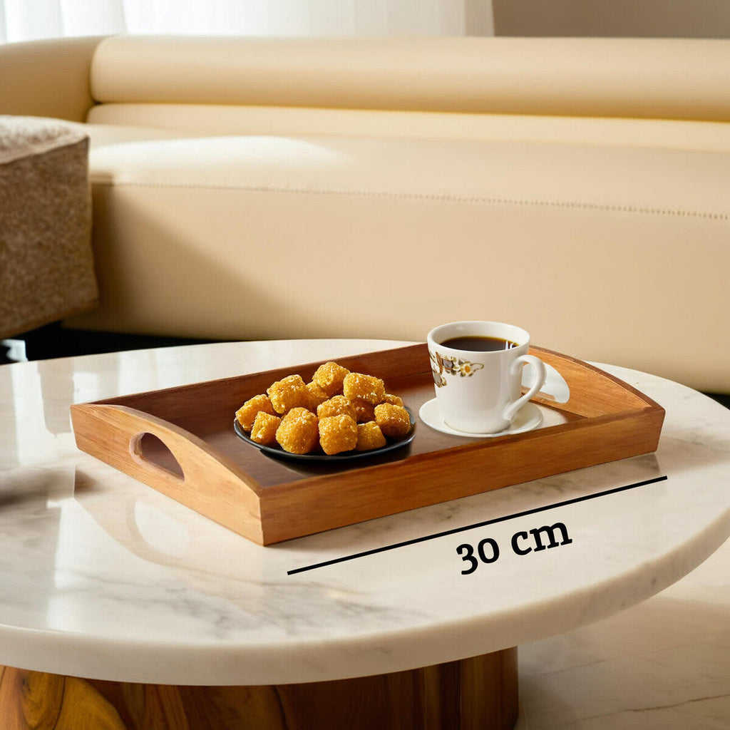 Bamboo Serving Tray With Handles