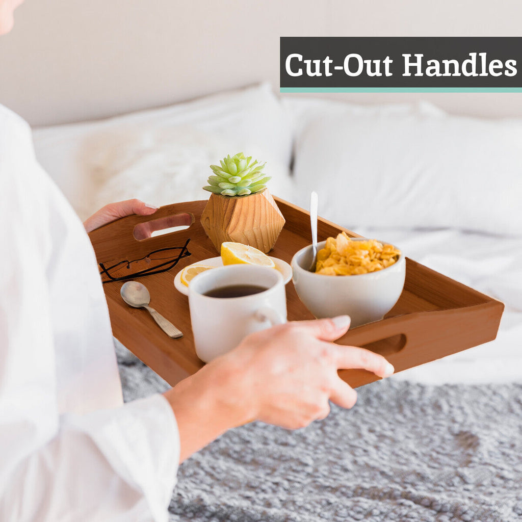 Bamboo Serving Tray With Handles