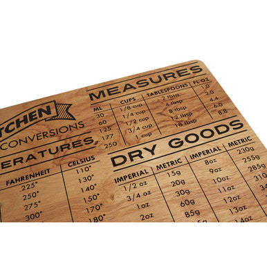 Rubber Wood Conversion Chopping Board with Kitchen Reference Guide